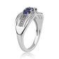 Anel de Prata com Safira Azul Australiana  Contraste: Cabeca de Veado (800)