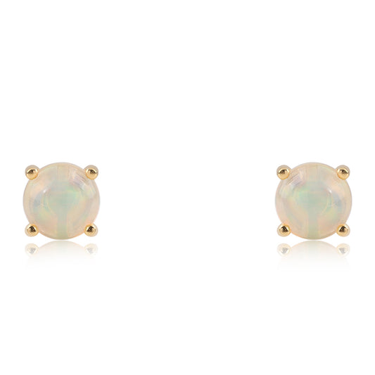 Brincos de Prata com Banho de Ouro com Opala da Etiópia de Lega Dembi