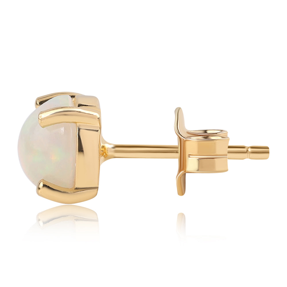 Brincos de Prata com Banho de Ouro com Opala da Etiópia de Lega Dembi