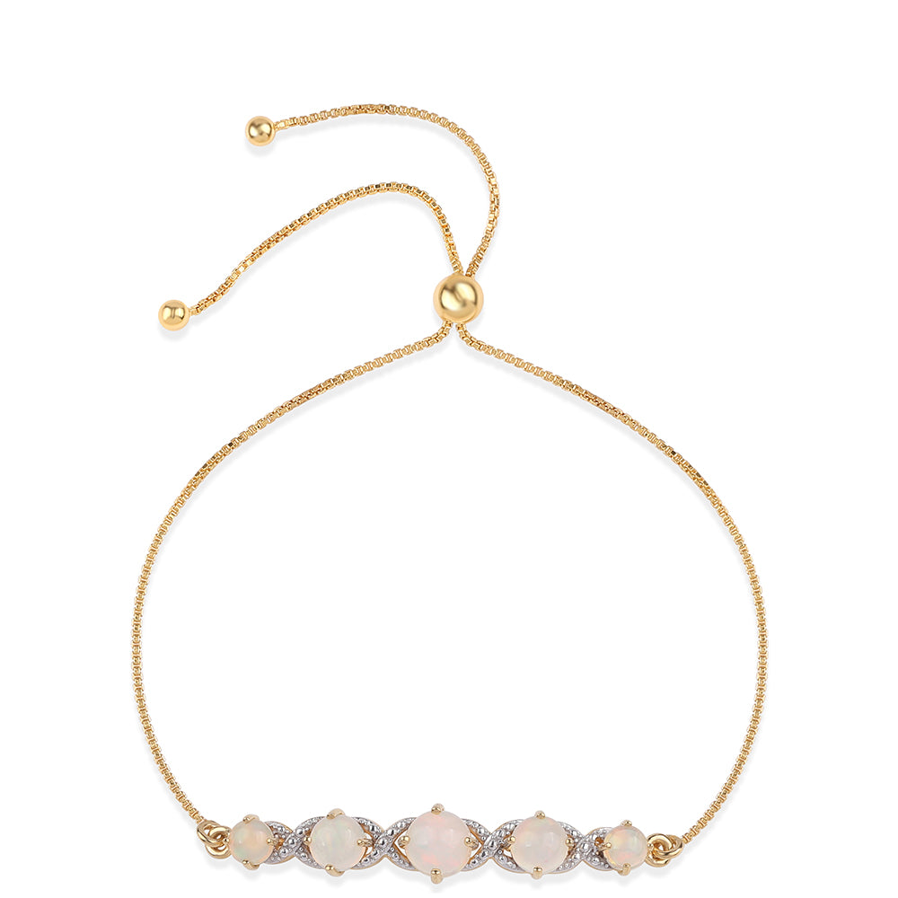 Pulseira de Prata com Banho de Ouro com Opala da Etiópia de Lega Dembi  Contraste: Cabeca de Veado (800) 1 