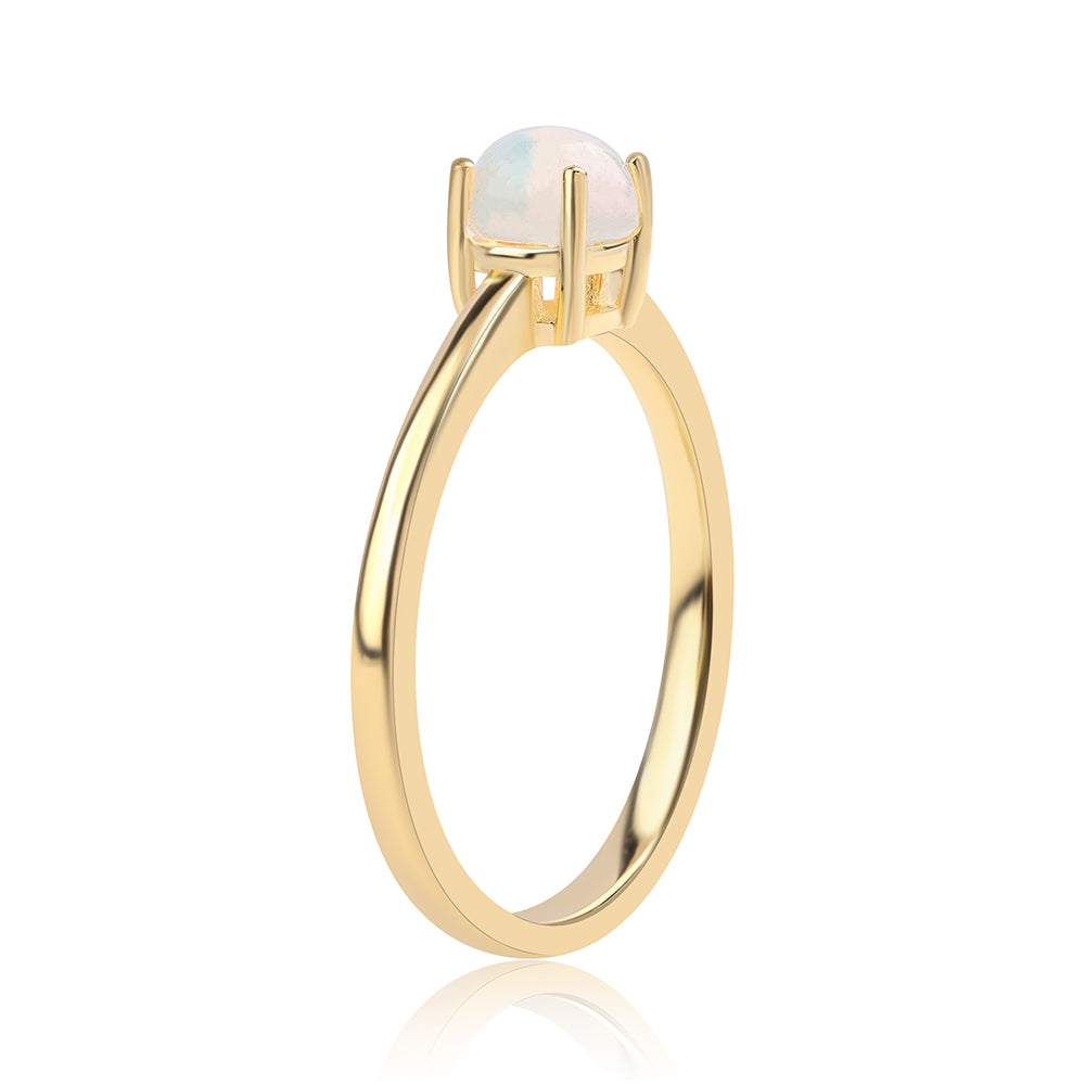 Anel de Prata com Banho de Ouro com Opala da Etiópia de Lega Dembi 2 