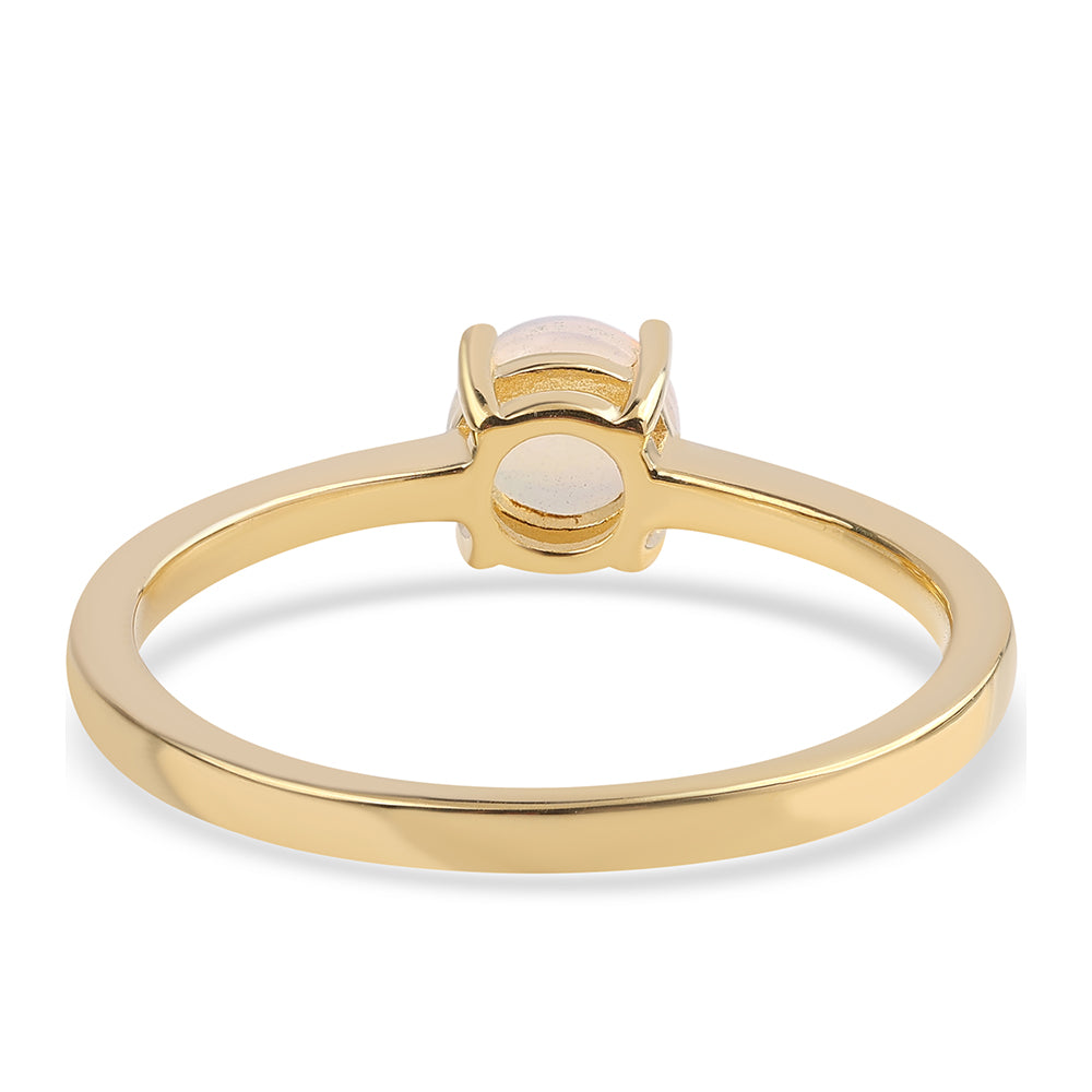 Anel de Prata com Banho de Ouro com Opala da Etiópia de Lega Dembi 3 