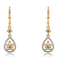 Brincos de Prata com Banho de Ouro com Diamante Vermelho