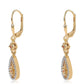 Brincos de Prata com Banho de Ouro com Diamante Vermelho