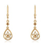 Brincos de Prata com Banho de Ouro com Diamante Vermelho