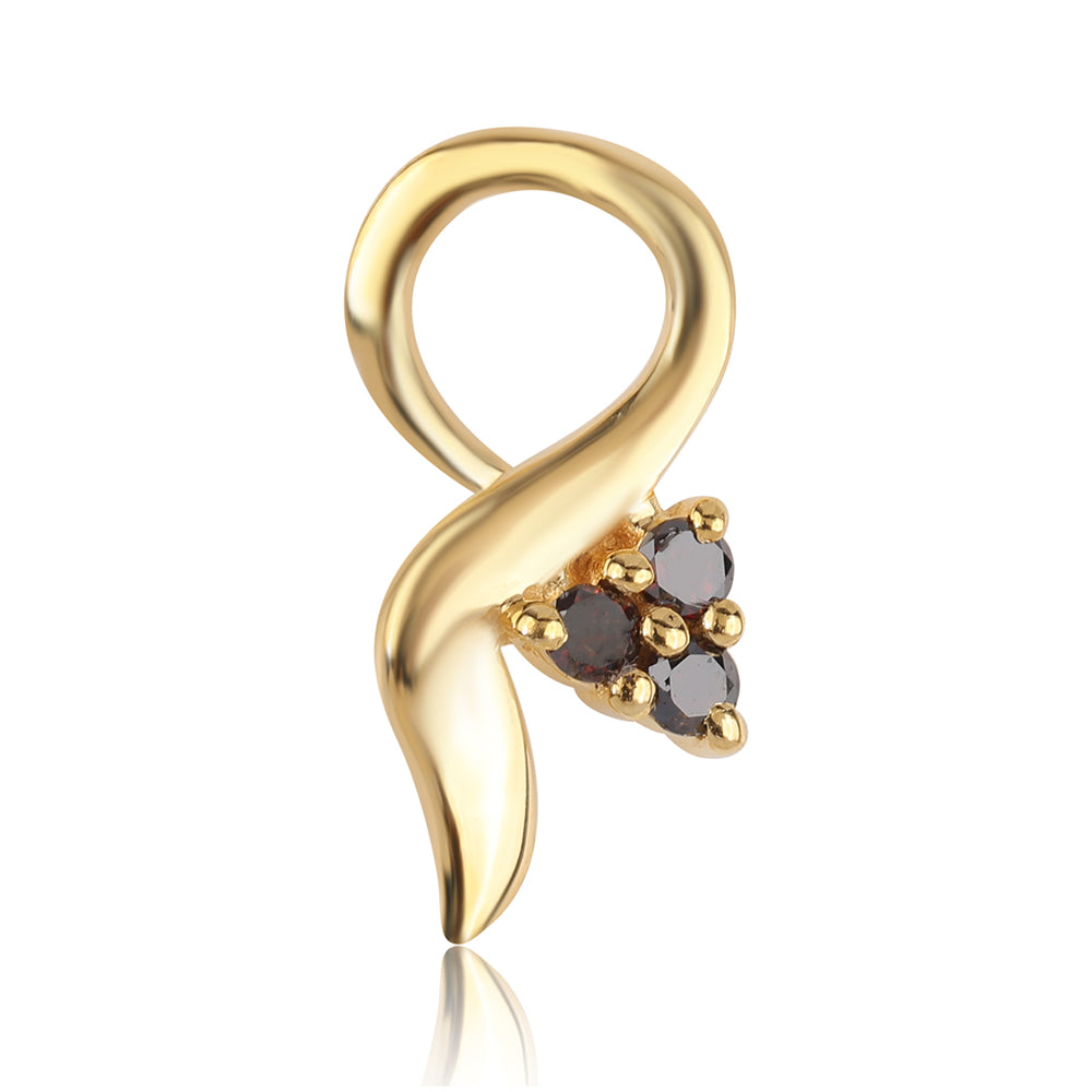 Pendente de Prata com Banho de Ouro com Diamante Vermelho