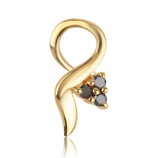 Pendente de Prata com Banho de Ouro com Diamante Vermelho