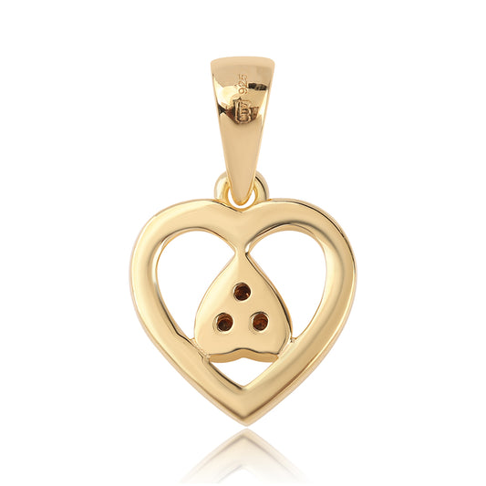 Pendente de Prata com Banho de Ouro com Diamante Vermelho