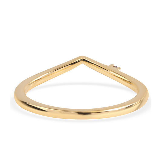 Anel de Prata com Banho de Ouro com Diamante Vermelho