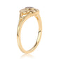 Anel de Prata com Banho de Ouro com Diamante Vermelho
