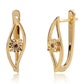 Brincos de Prata com Banho de Ouro com Diamante Vermelho