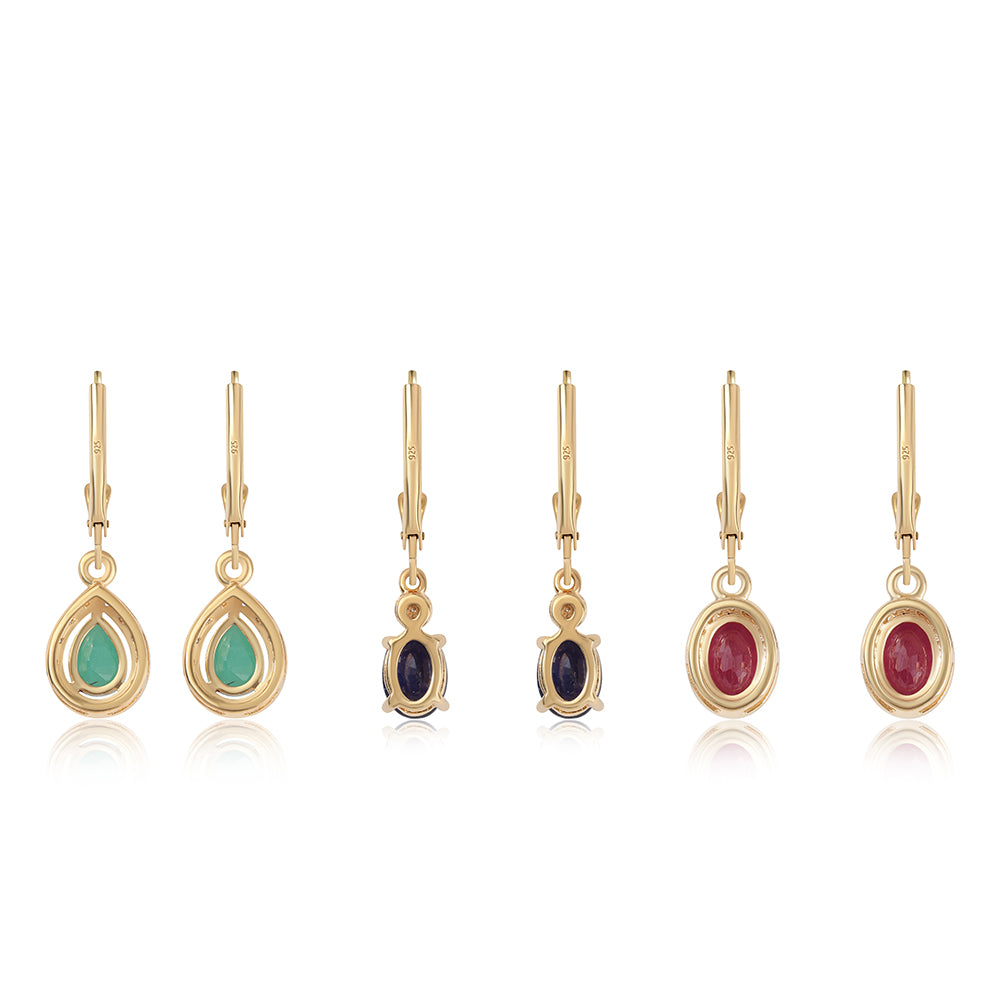 Conjunto de Prata com Banho de Ouro com Rubi da Tailândia e Esmeralda do Brasil  Contraste: Cabeca de Veado (800) 3 