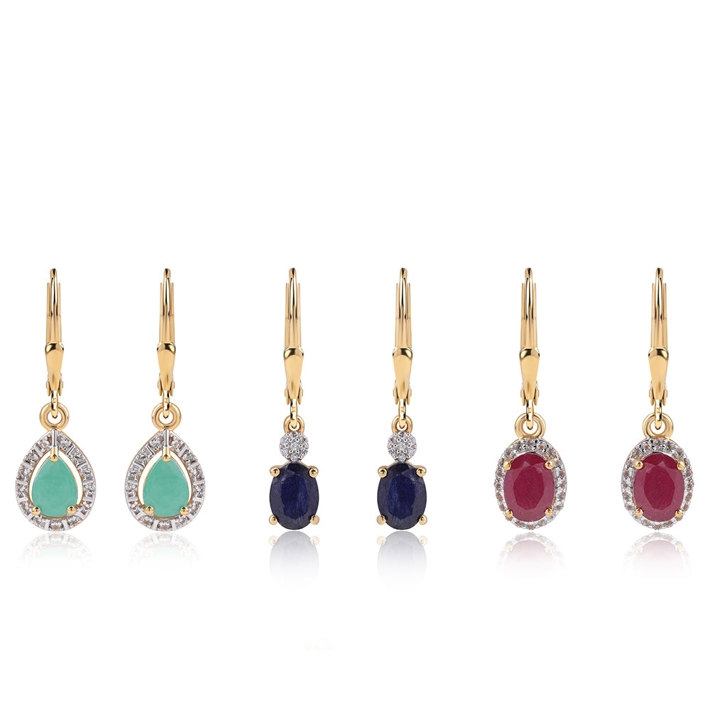 Conjunto de Prata com Banho de Ouro com Rubi da Tailândia e Esmeralda do Brasil  Contraste: Cabeca de Veado (800) 1 