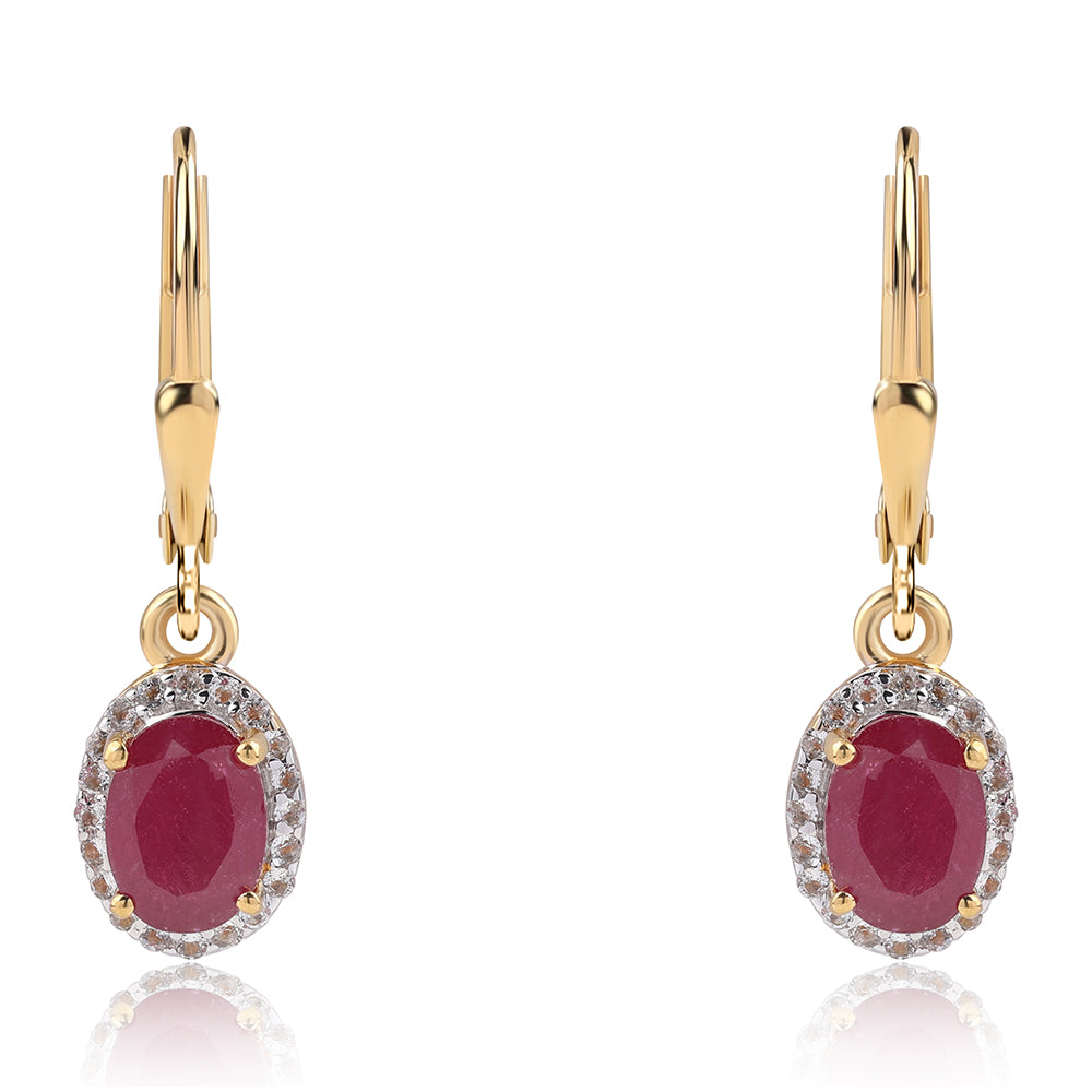 Conjunto de Prata com Banho de Ouro com Rubi da Tailândia e Esmeralda do Brasil  Contraste: Cabeca de Veado (800) 11 