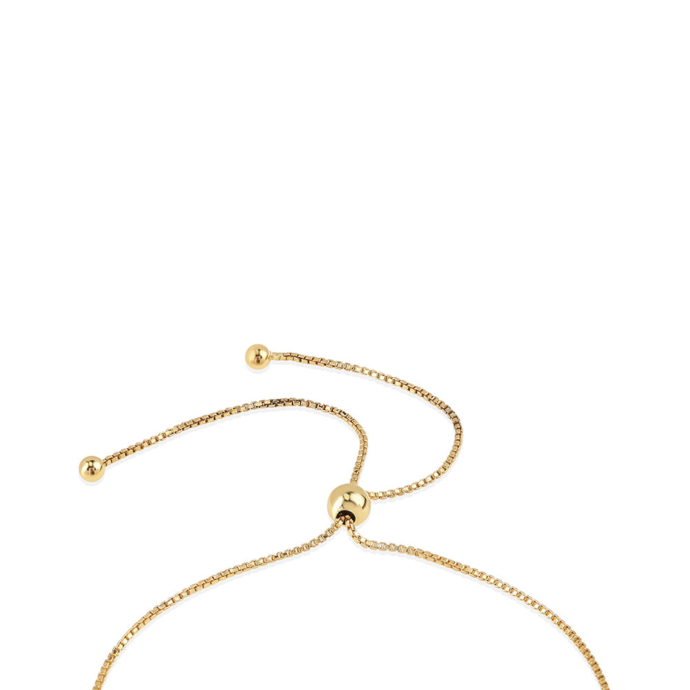 Pulseira de Prata com Banho de Ouro com Diamante Branco  Contraste: Cabeca de Veado (800) 2 