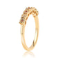 Anel de Prata com Banho de Ouro com Diamante Vermelho e Diamante Branco