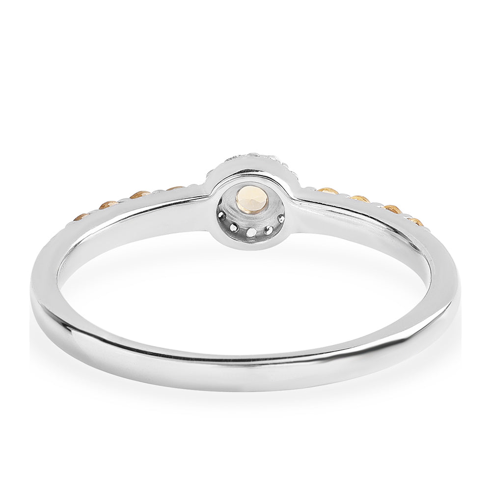 Anel de Prata com AA Citrino de Brasil e Topázio Branco 2 