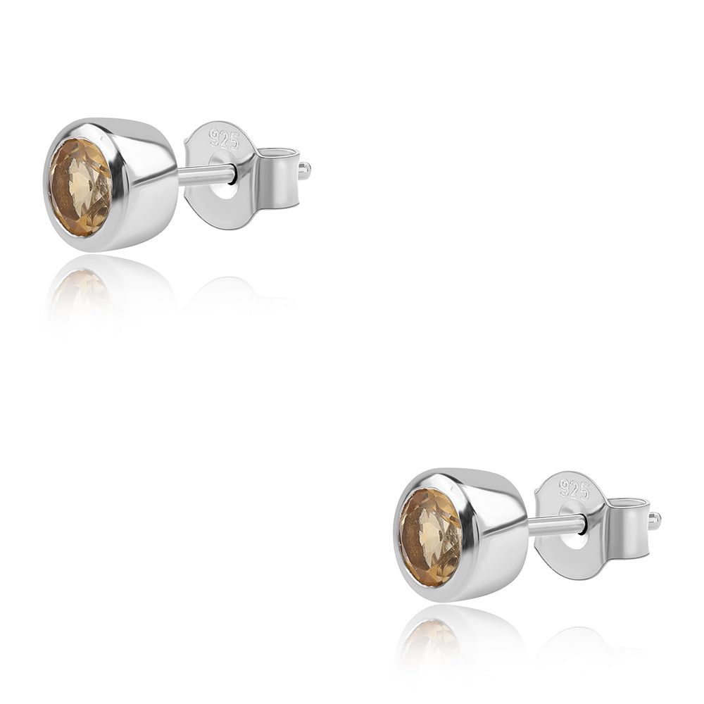 Brincos de Prata com AA Citrino de Brasil