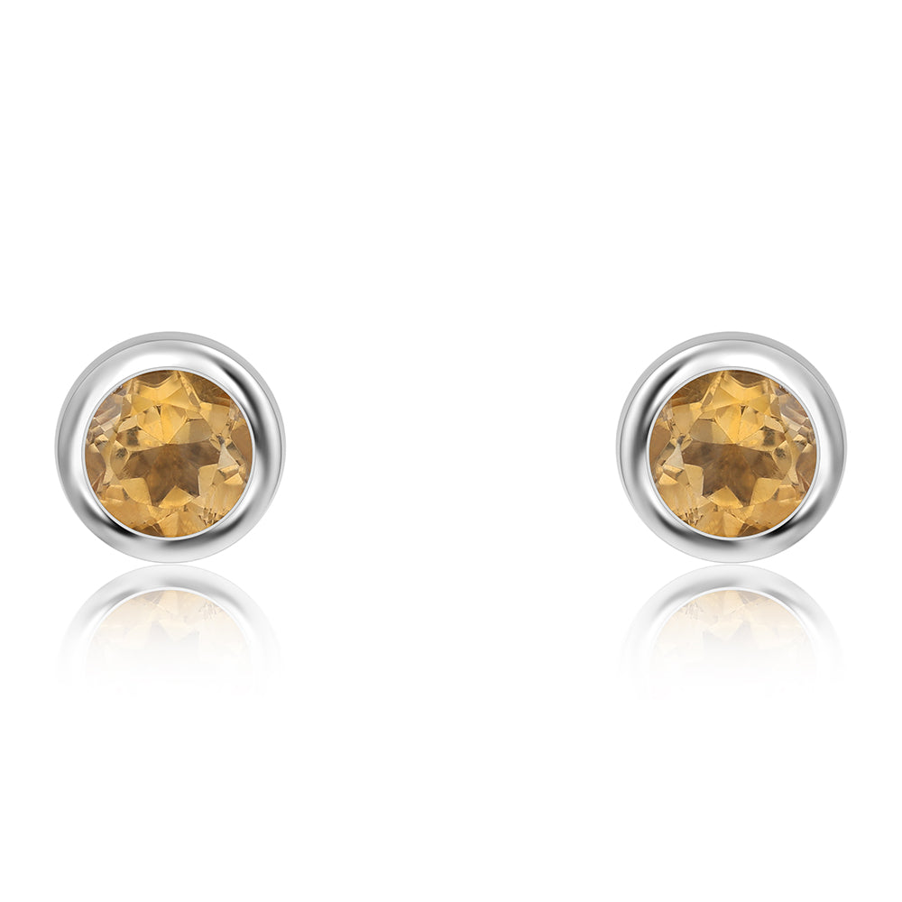 Brincos de Prata com AA Citrino de Brasil 4 