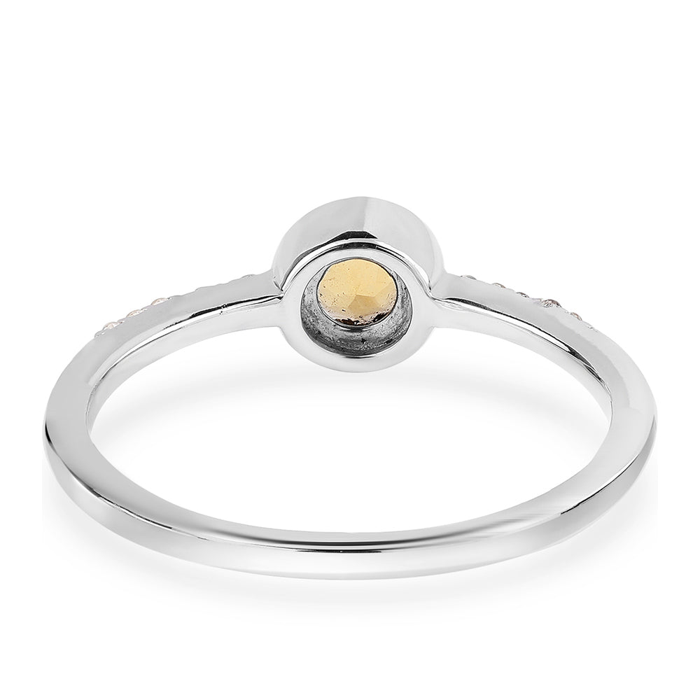 Anel de Prata com AA Citrino de Brasil e Topázio Branco