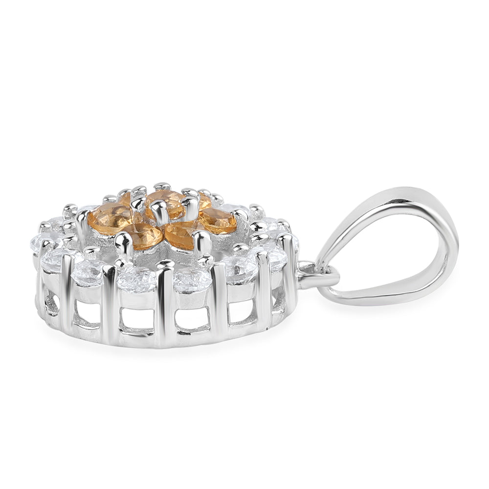 Pendente de Prata com AA Citrino de Brasil e Topázio Branco 2 