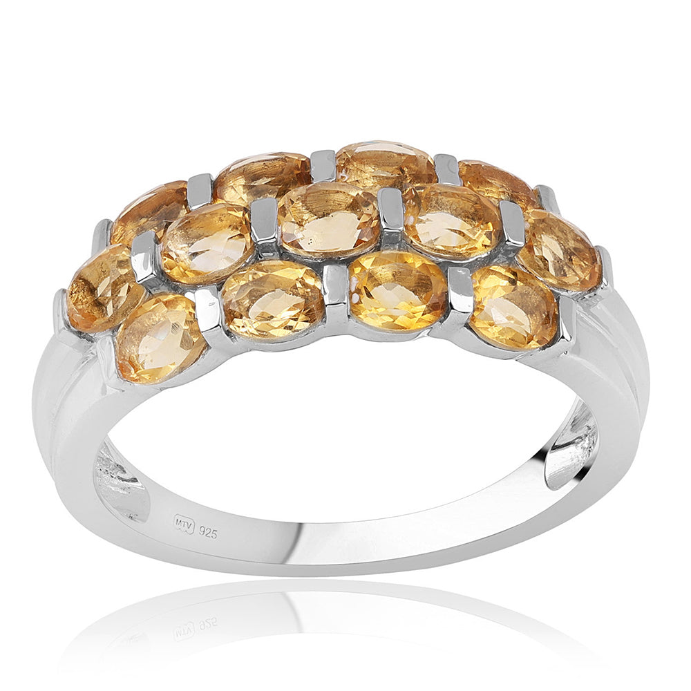 Anel de Prata com AA Citrino de Brasil  Contraste: Cabeca de Veado (800) 1 