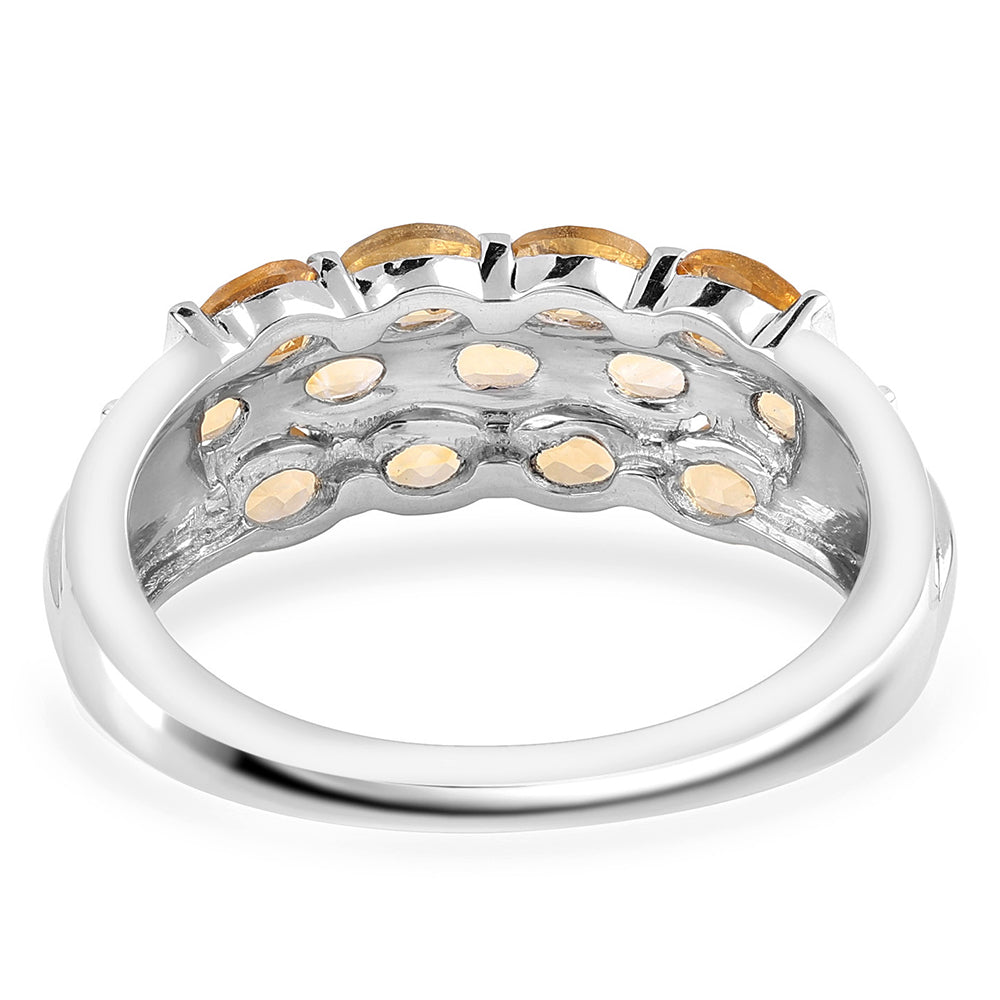 Anel de Prata com AA Citrino de Brasil  Contraste: Cabeca de Veado (800)