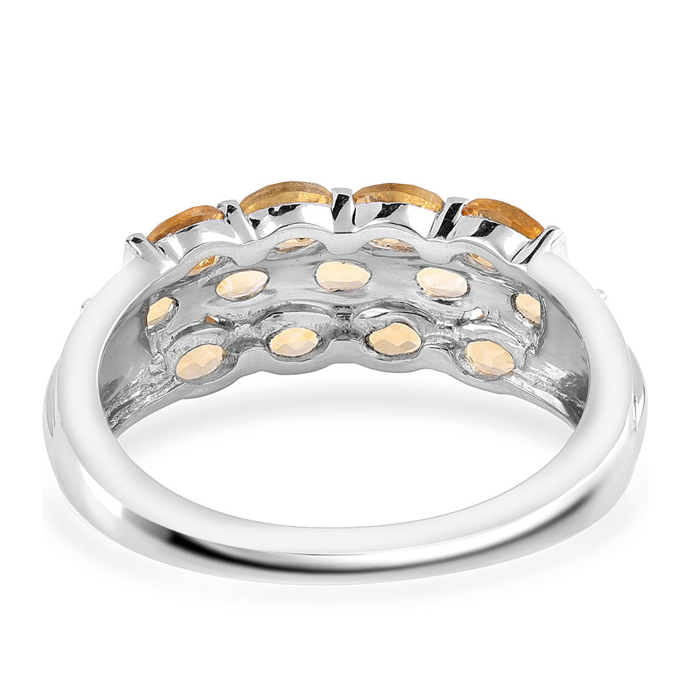 Anel de Prata com AA Citrino de Brasil  Contraste: Cabeca de Veado (800)