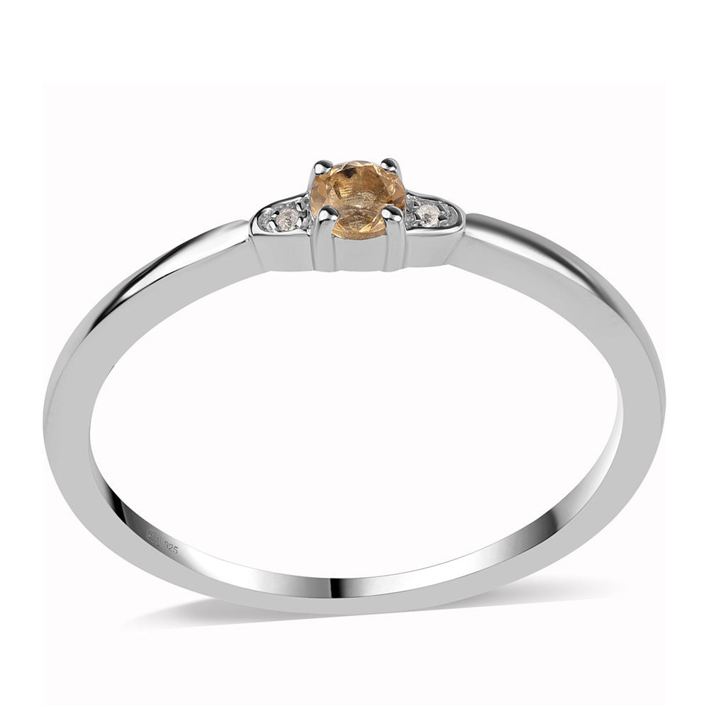 Anel de Prata com AA Citrino de Brasil e Topázio Branco 1 