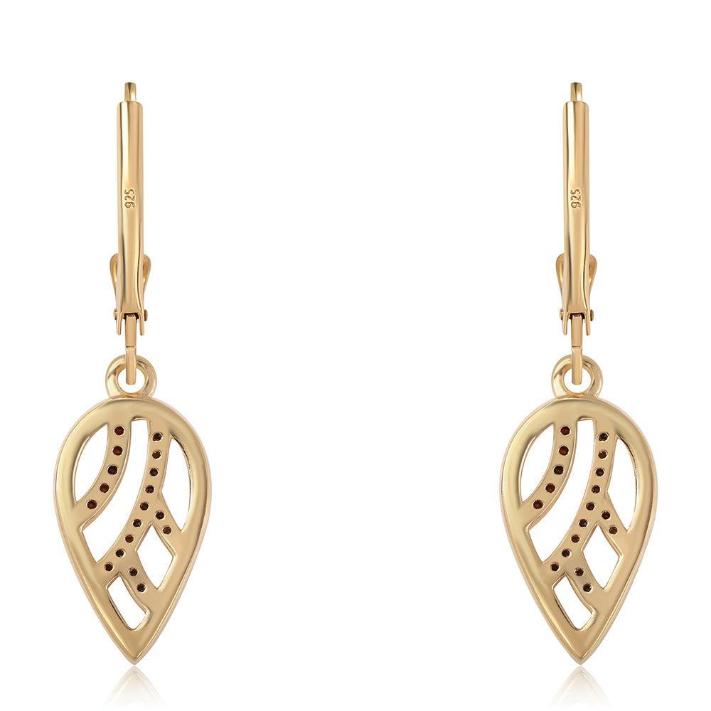 Brincos de Prata com Banho de Ouro com Diamante Preto 3 