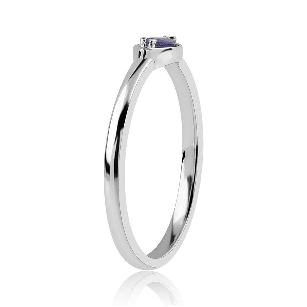 Anel de Prata com Safira Azul Australiana