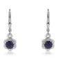 Brincos de Prata com Safira Azul Australiana e Topázio Branco