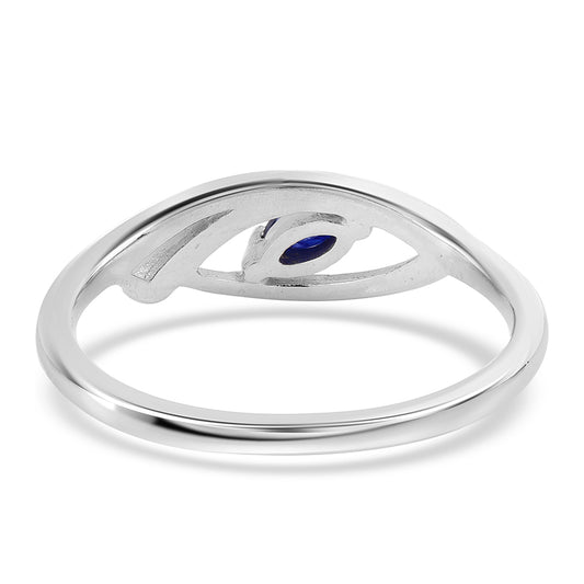 Anel de Prata com Safira Azul Australiana
