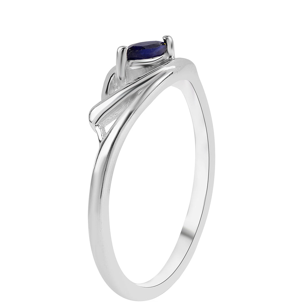 Anel de Prata com Safira Azul Australiana