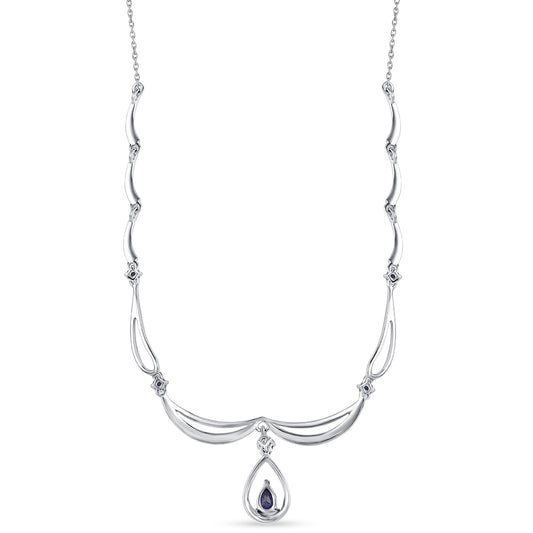 Colar de Prata com Safira Azul Australiana  Contraste: Cabeca de Veado (800)