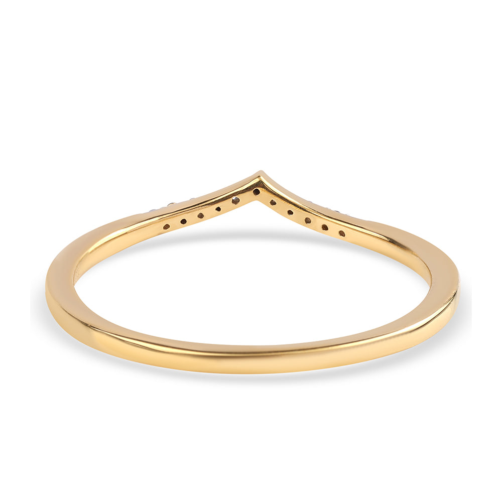 Anel de Prata com Banho de Ouro com Diamante Preto 2 