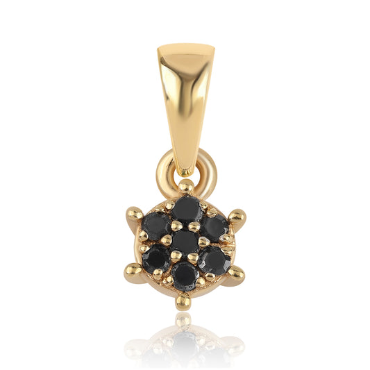 Pendente de Prata com Banho de Ouro com Diamante Preto