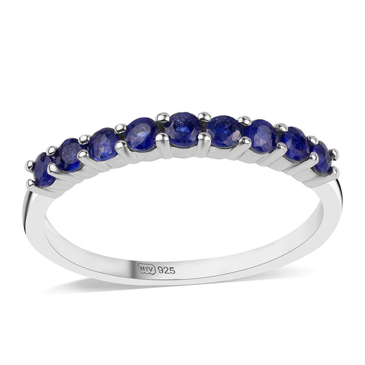 Anel de Prata com Safira Azul Australiana