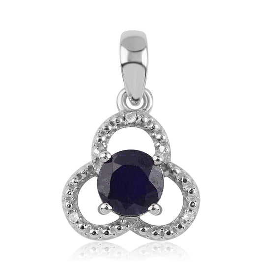 Pendente de Prata com Safira Azul Australiana e Topázio Branco
