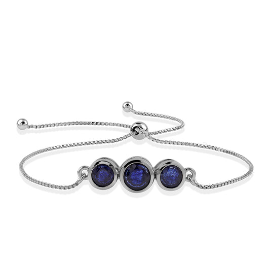 Pulseira de Prata com Safira Azul Australiana  Contraste: Cabeca de Veado (800)