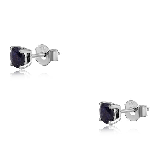Brincos de Prata com Safira Azul Australiana