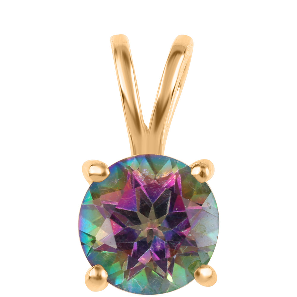 Pendente de Prata com Banho de Ouro com Topázio Místico