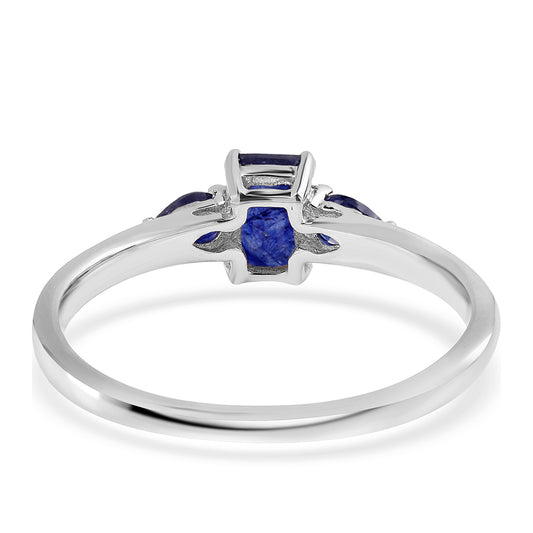 Anel de Prata com Safira Azul Australiana