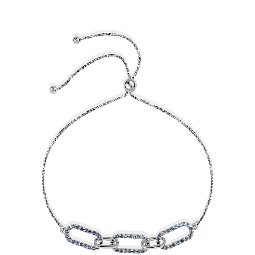 Pulseira de Prata com Safira Azul Australiana  Contraste: Cabeca de Veado (800) 1 