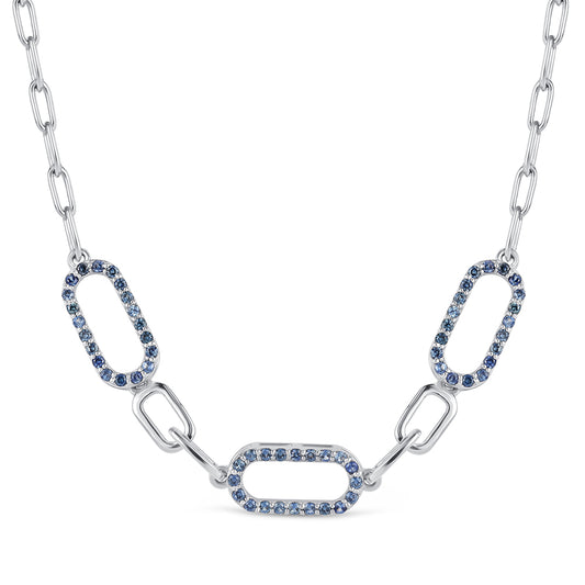 Colar de Prata com Safira Azul Australiana  Contraste: Cabeca de Veado (800)