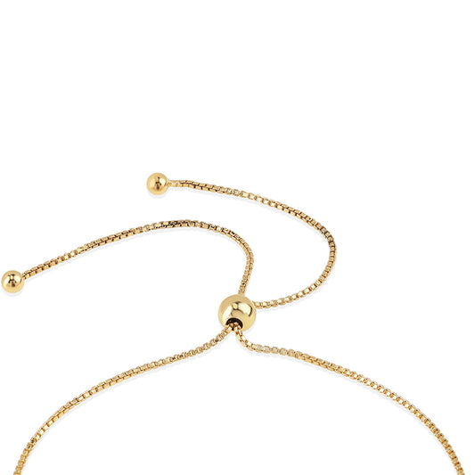 Pulseira de Prata com Banho de Ouro com Diamante Preto  Contraste: Cabeca de Veado (800)