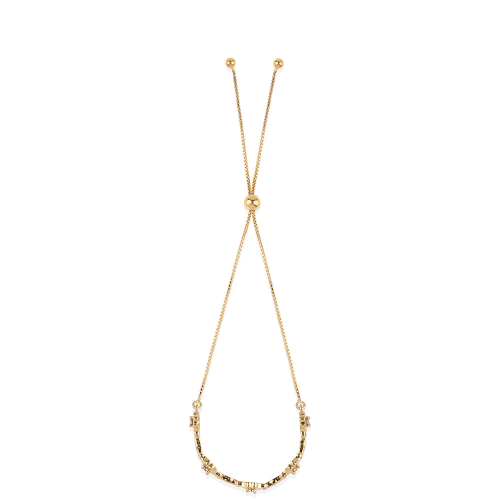 Pulseira de Prata com Banho de Ouro com Diamante Preto  Contraste: Cabeca de Veado (800) 2 