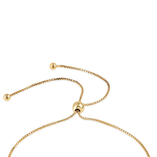 Pulseira de Prata com Banho de Ouro com Espinela Preta