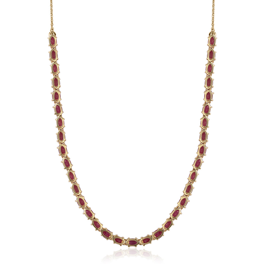 Colar de Prata com Banho de Ouro com Rubi de Moçambique  Contraste: Cabeca de Veado (800) 3 