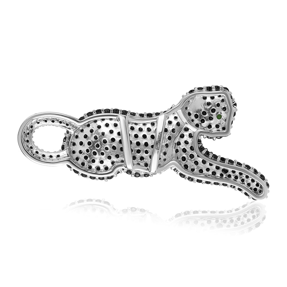 Pendente de Prata com Espinela Preta e Diópsido Crómio  Contraste: Cabeca de Veado (800)